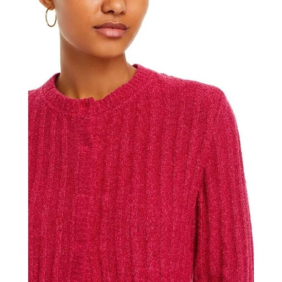 RE/DONE womens Terry Ribbed Cardi Sweater size Large Dragonfruit Cardigan $350 - Picture 6 of 12